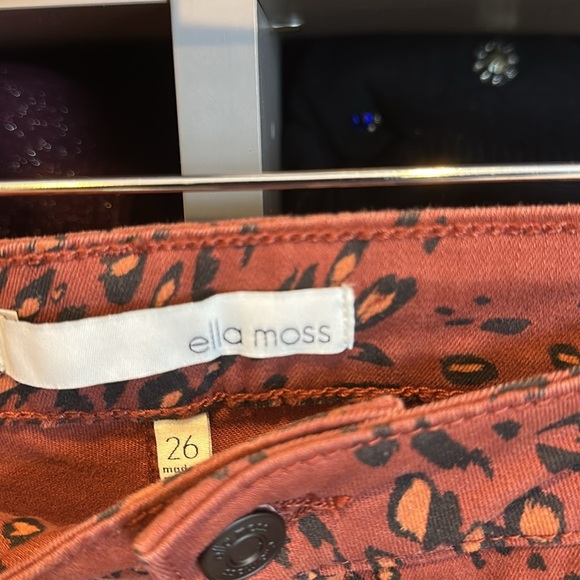 Ella Moss brown/black animal print skinny cropped jeans size 26 - Picture 2 of 3